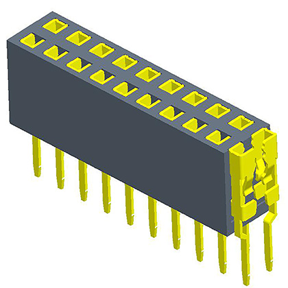 2.00mm排母 双排 180度 四面包/封口